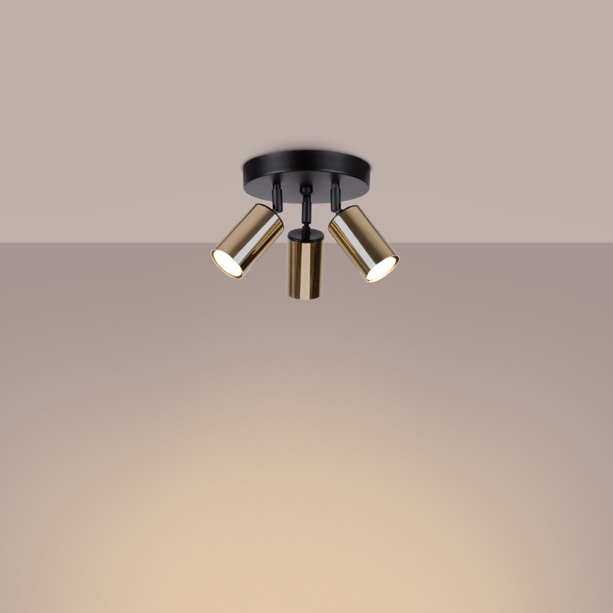 Luxury Steel Ceiling Light 3P Black/Gold