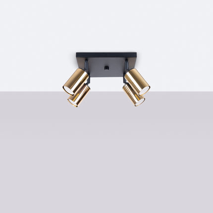 Plafonnier Acier Luxe 4 noir/doré