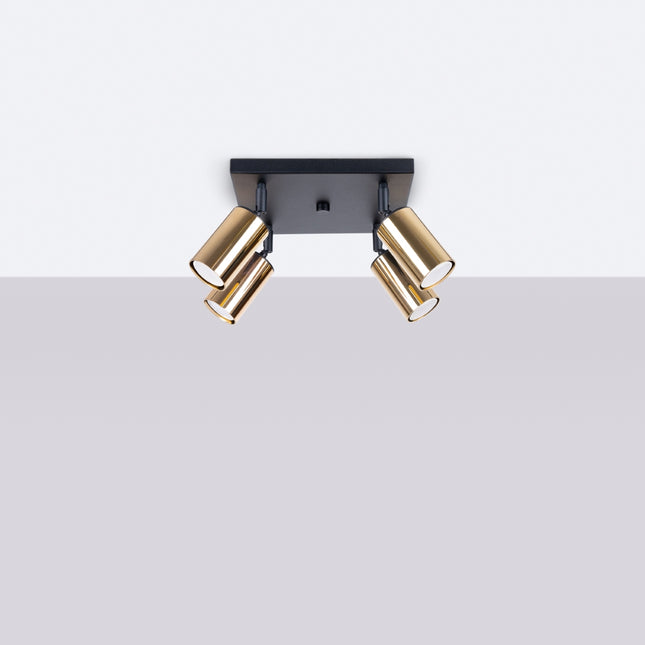 Plafonnier Acier Luxe 4 noir/doré