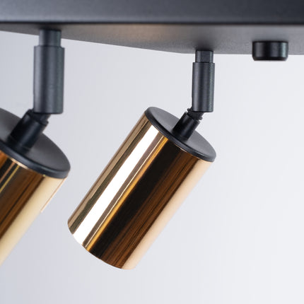 Plafonnier Acier Luxe 4 noir/doré