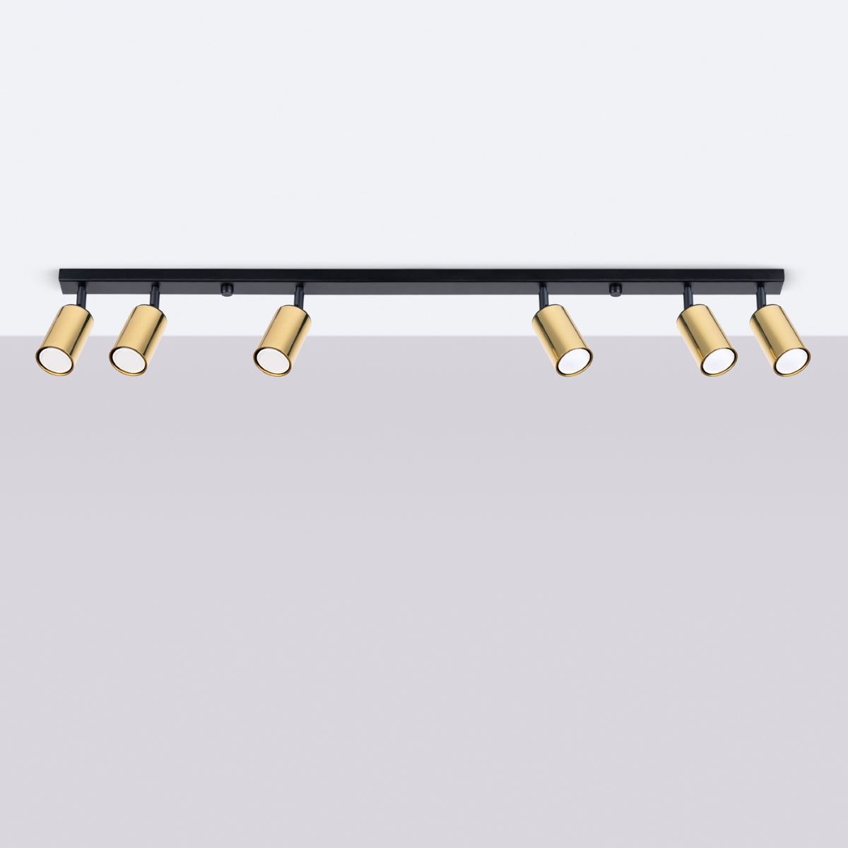 Luxury Steel Ceiling Light 6L Black/Gold