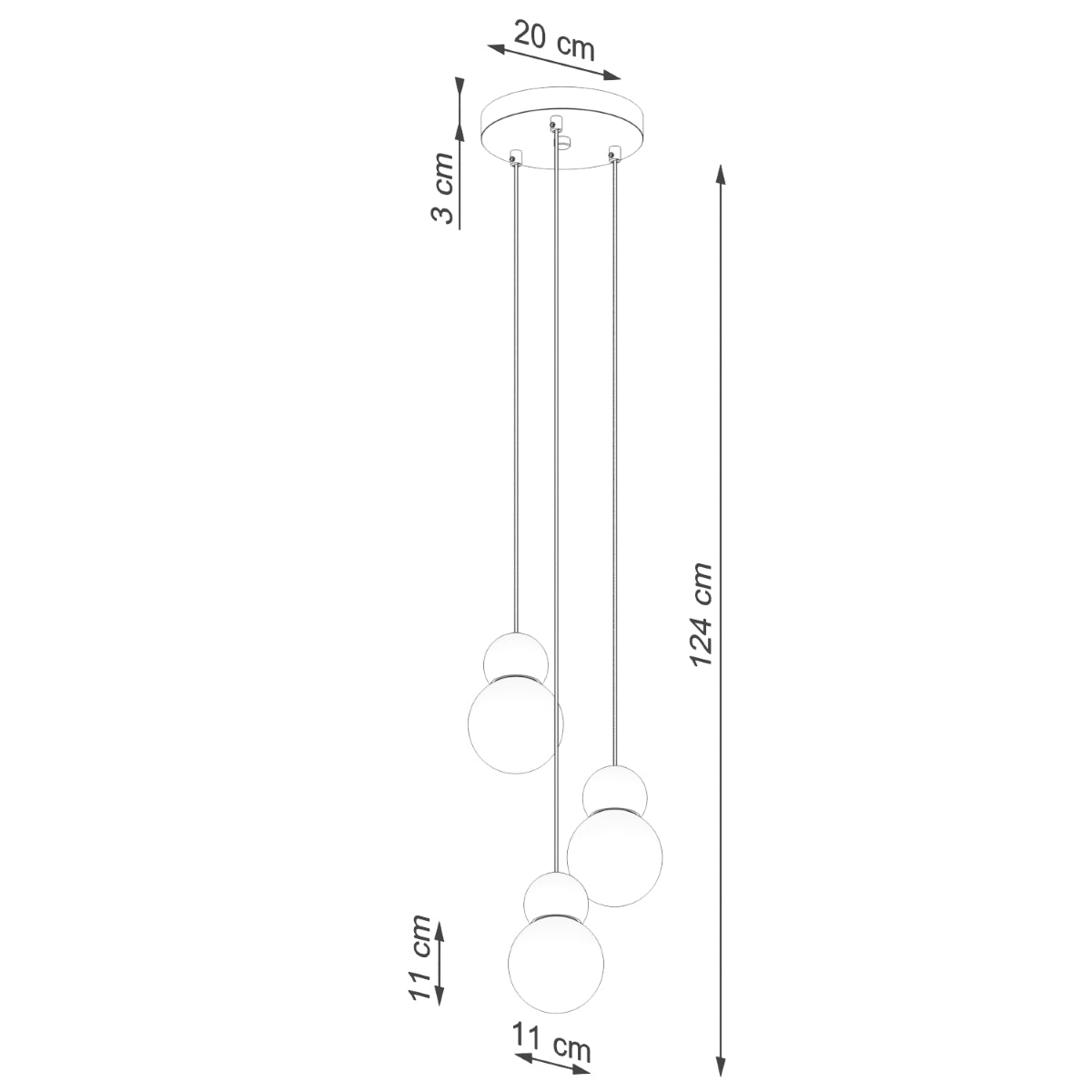 Suspension Bulbe Bois 3P blanc/bois naturel