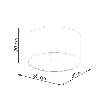 Ceiling Light Wood Interior White/Dark Brown