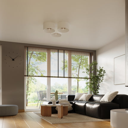 Ceiling Light Wood Interior White/Dark Brown