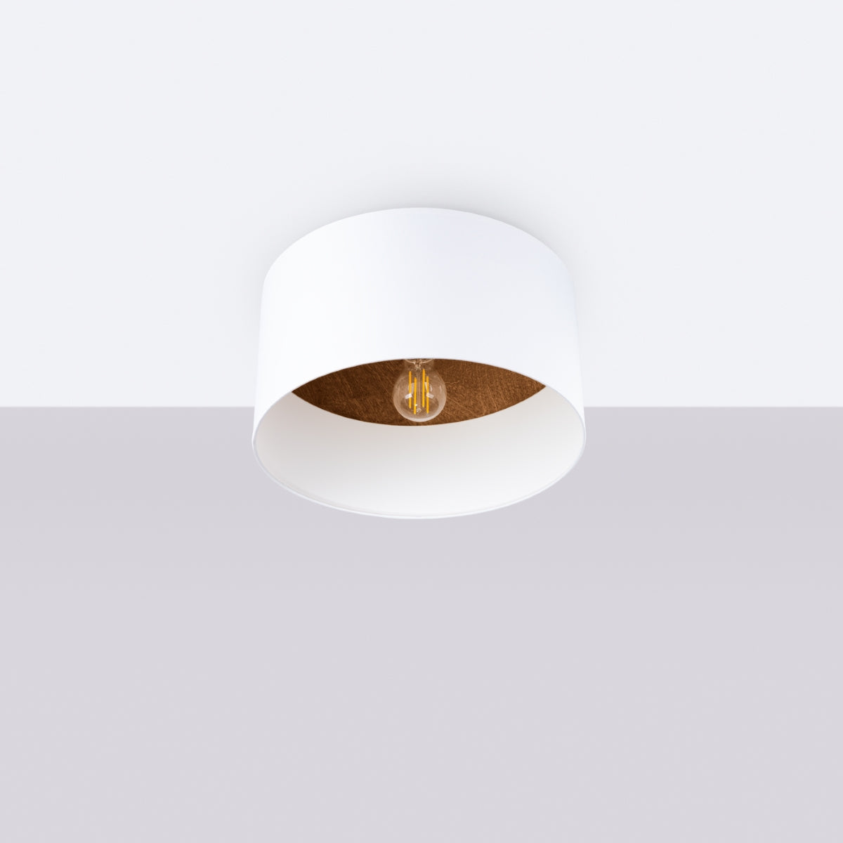 Ceiling Light Wood Interior White/Dark Brown