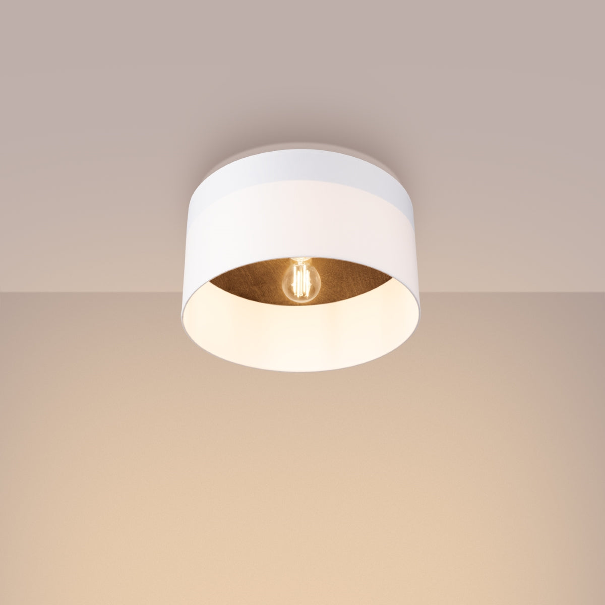 Ceiling Light Wood Interior White/Dark Brown