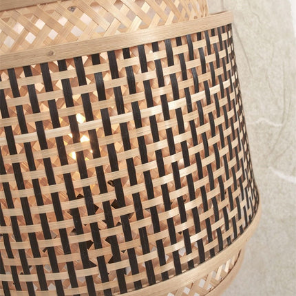 Bhutan Bamboo Wall Light Black and Natural 32 cm