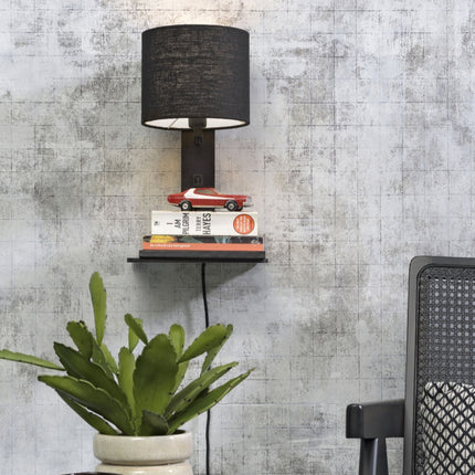 Andes Bamboo and Black Ecolin Wall Light 36 cm