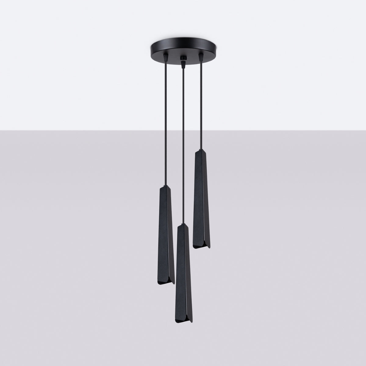 Suspension Prisme Moderne 3P noir