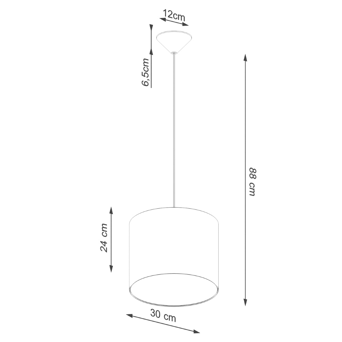 Loft Cylindrical Suspension 30 white