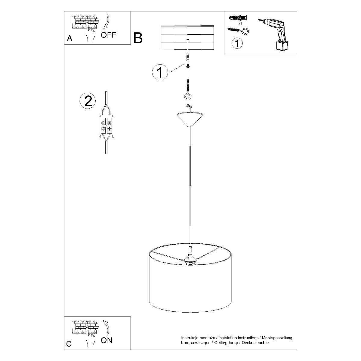 Loft Cylindrical Suspension 40 black