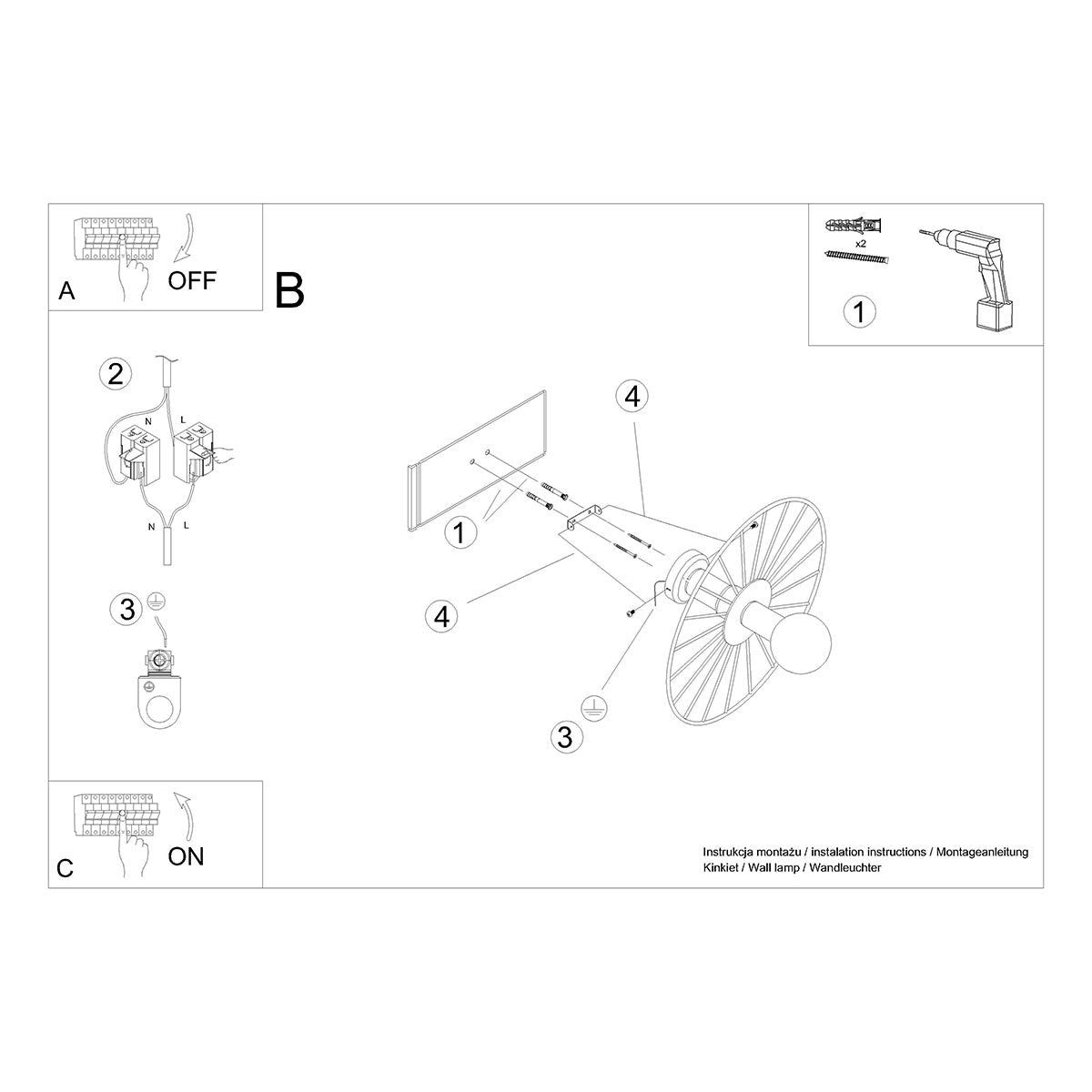 Circular Modular Wall / Ceiling Light 45 cm