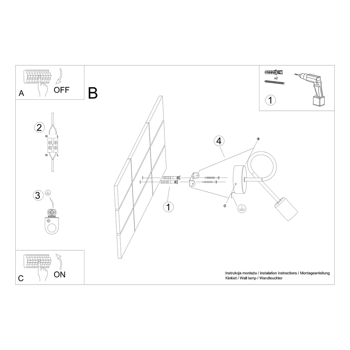 Modern Loop wall light in white