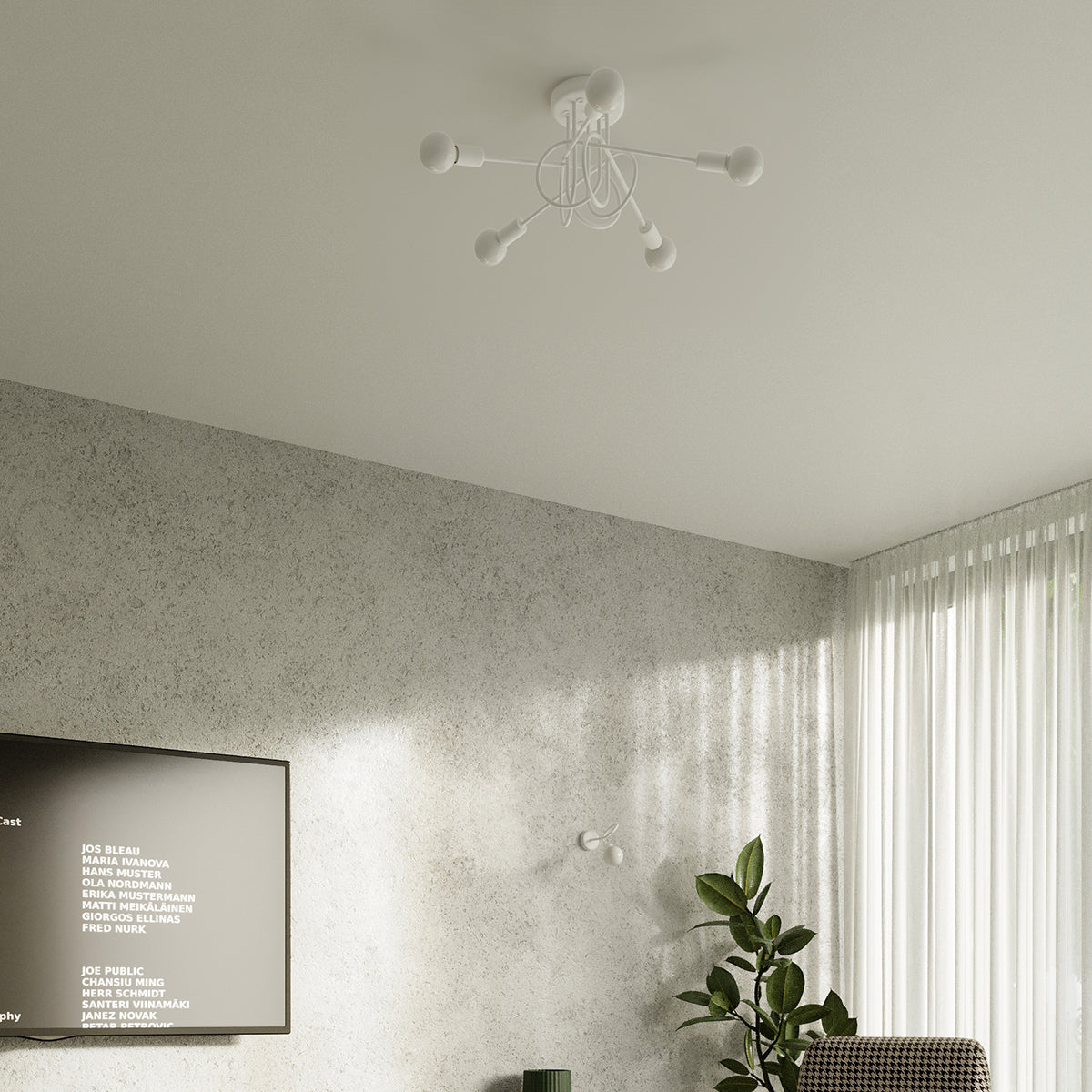 Modern Loop wall light in white