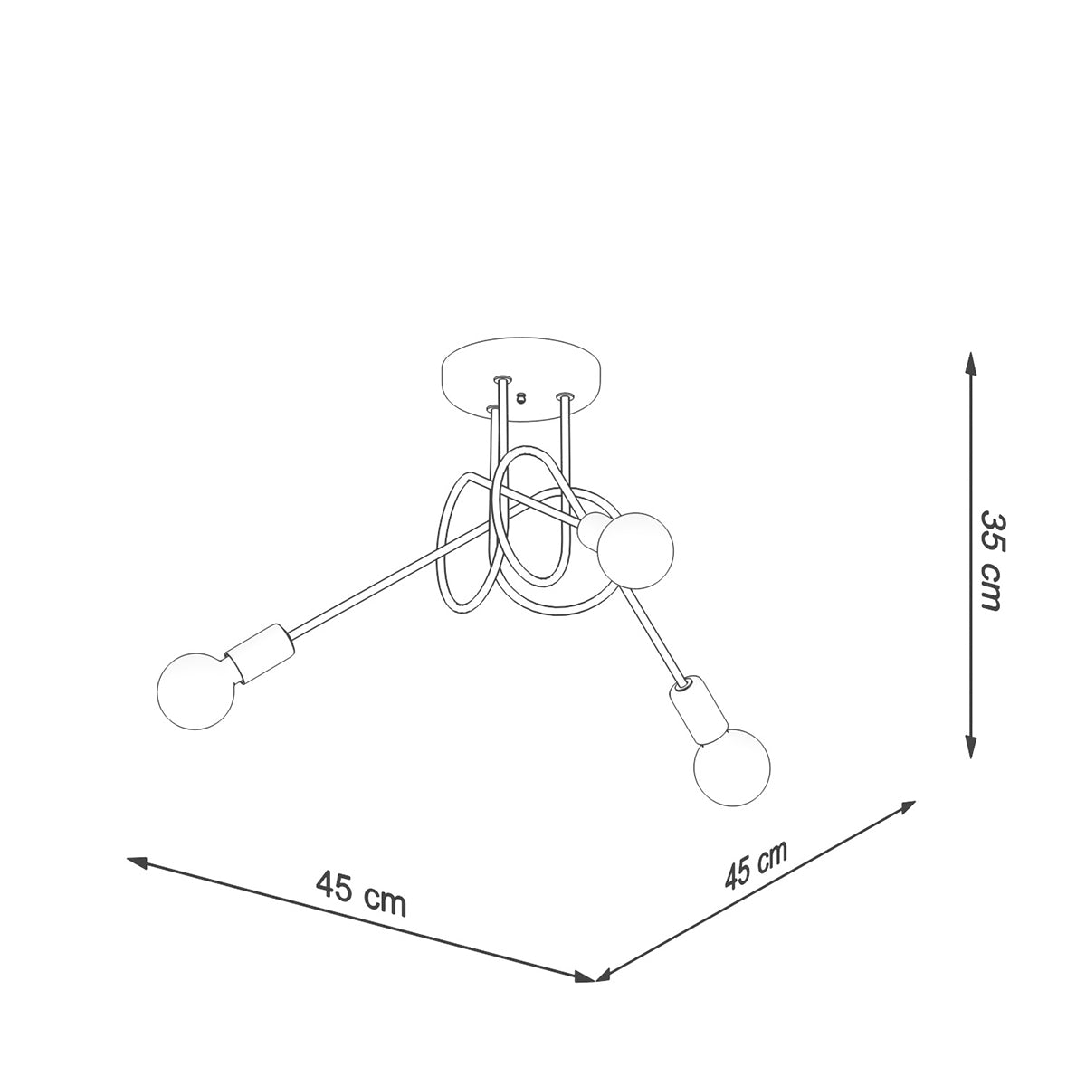 Modern Loop Chandelier 3 white