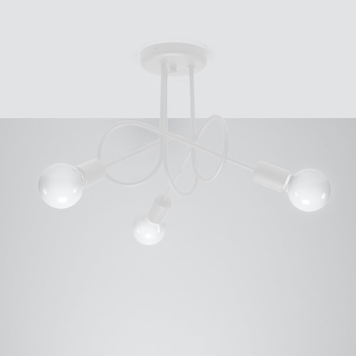 Modern Loop Chandelier 3 white