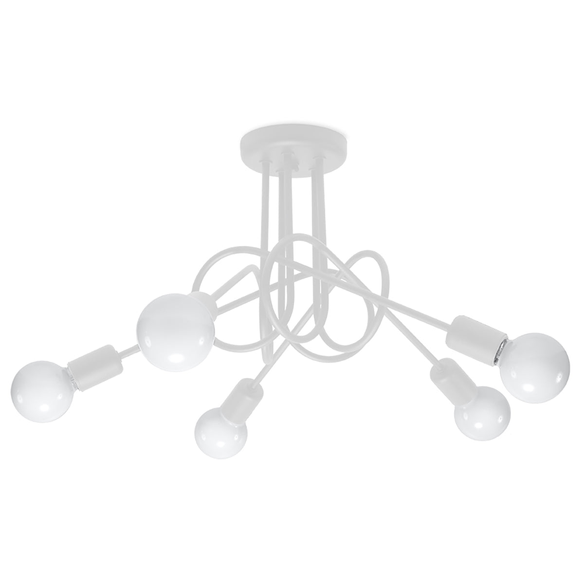 Modern Loop Chandelier 5 white