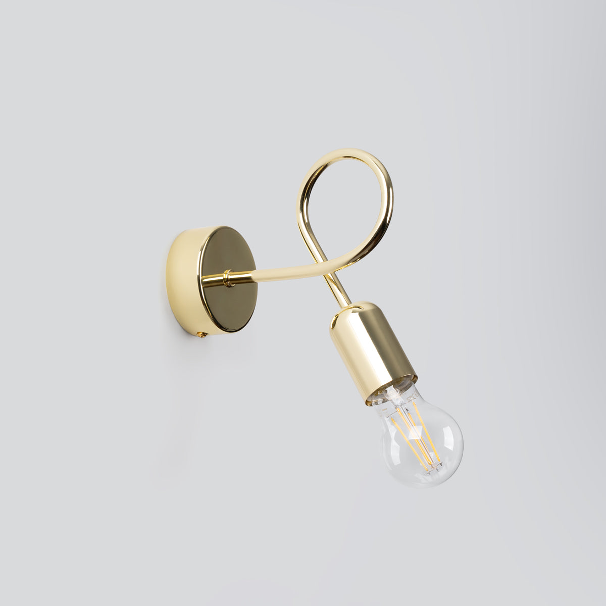 Loop Modern Shiny Gold Wall Lamp