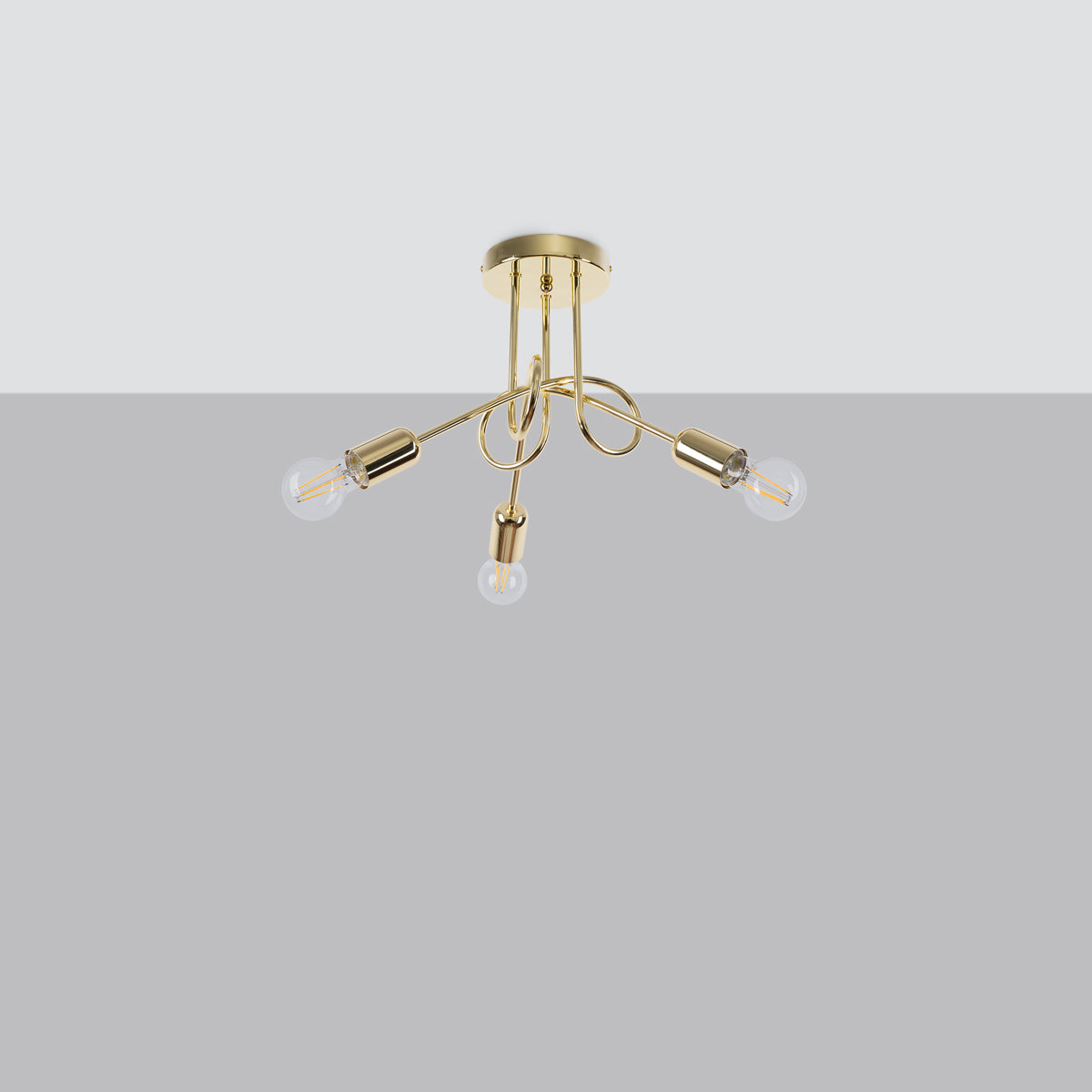 Chandelier Loop Moderne 3 shiny gold