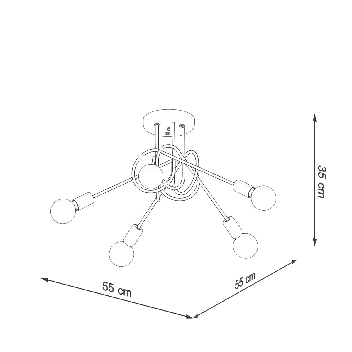 Chandelier Loop Moderne 5 shiny gold