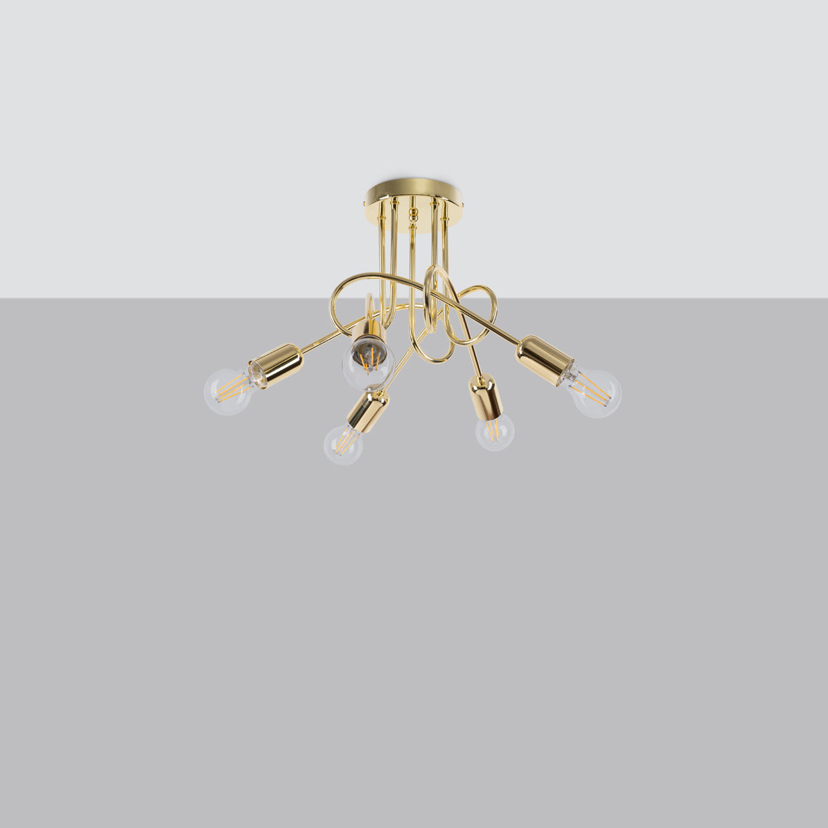 Chandelier Loop Moderne 5 shiny gold