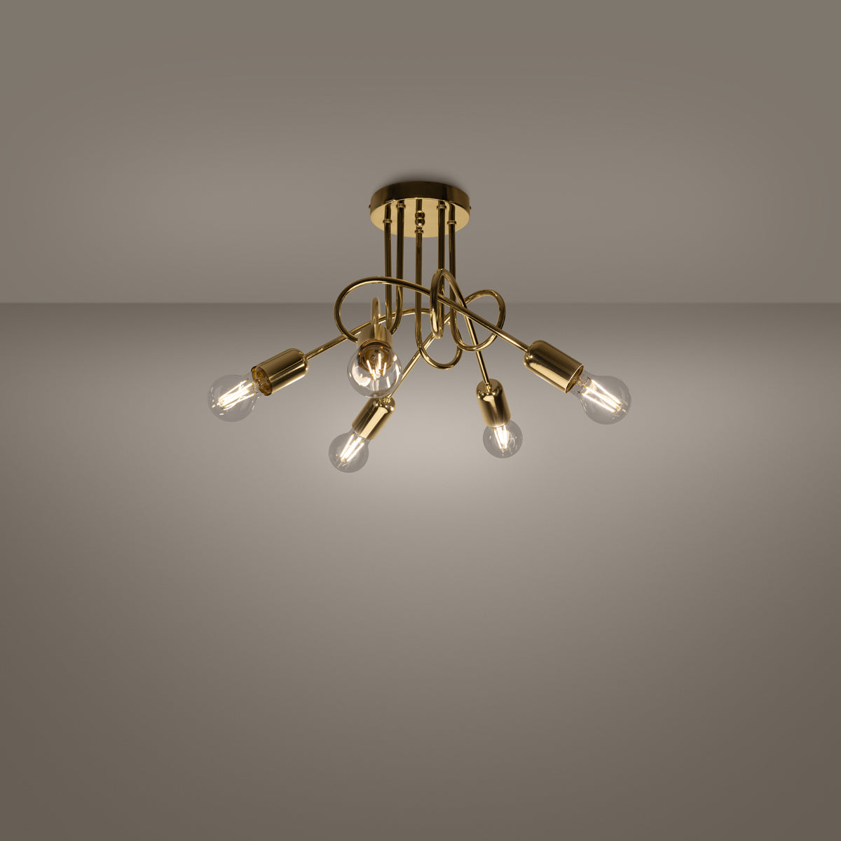 Chandelier Loop Moderne 5 shiny gold