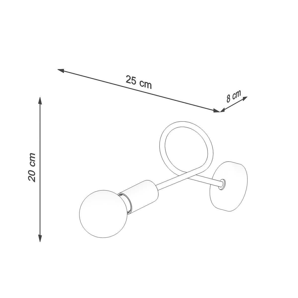 Wandleuchte LOOP aus Chrom