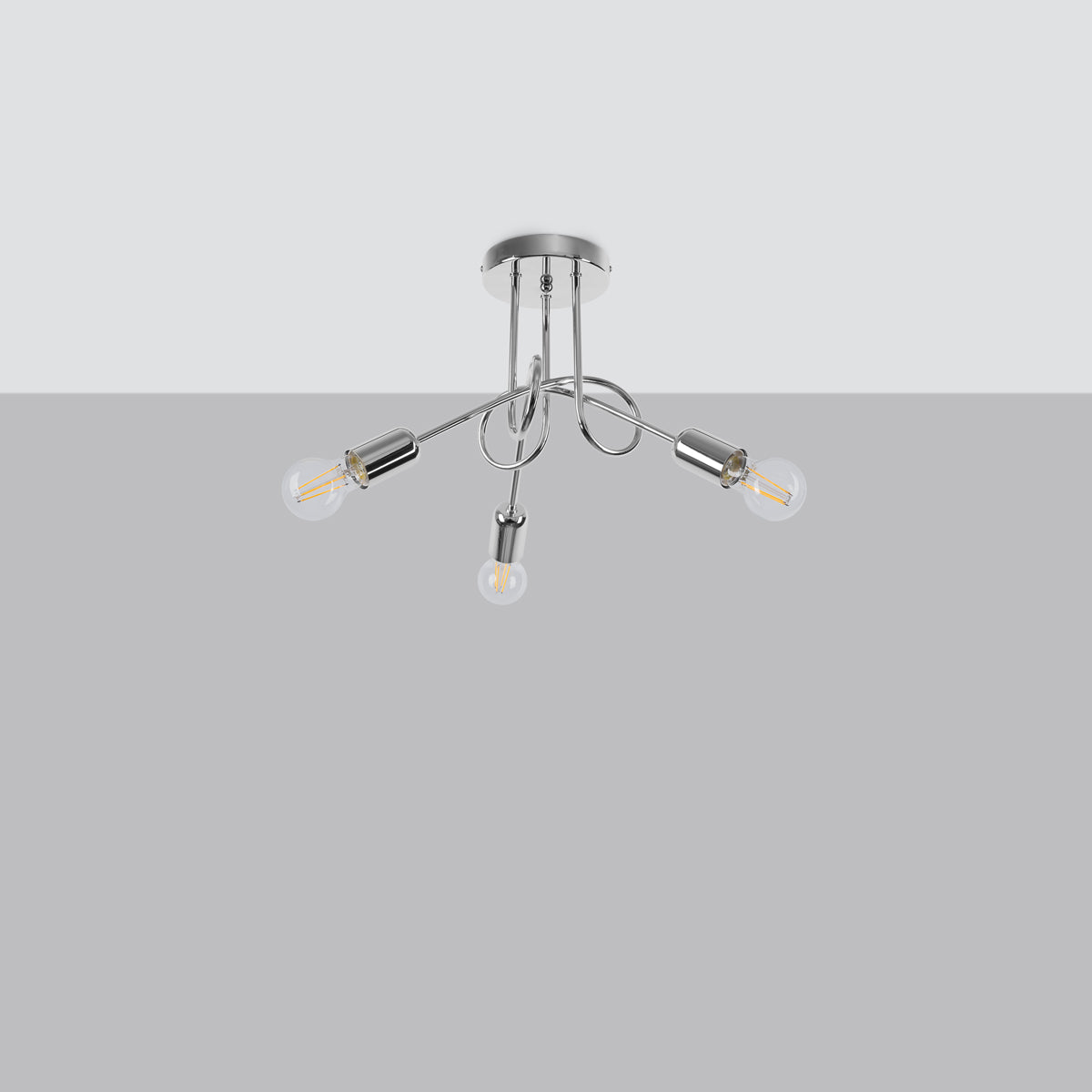 Modern Loop Chandelier 3 chrome