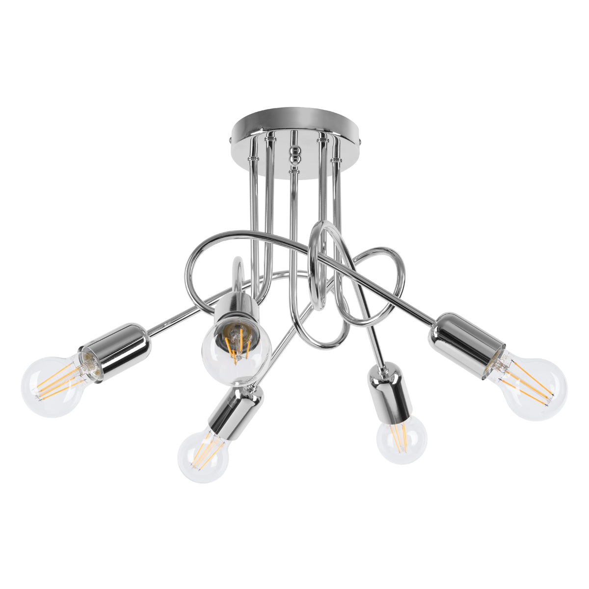 Lustre Loop Moderne 5 chrome