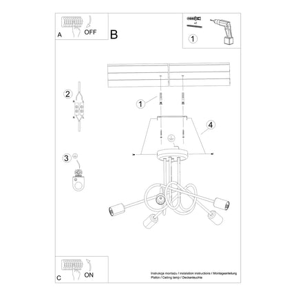 Lustre Loop Moderne 5 chrome