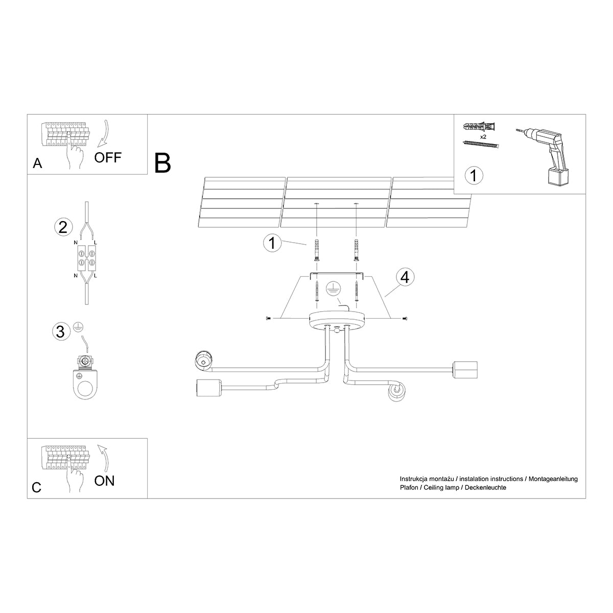 Flex 4 white design chandelier