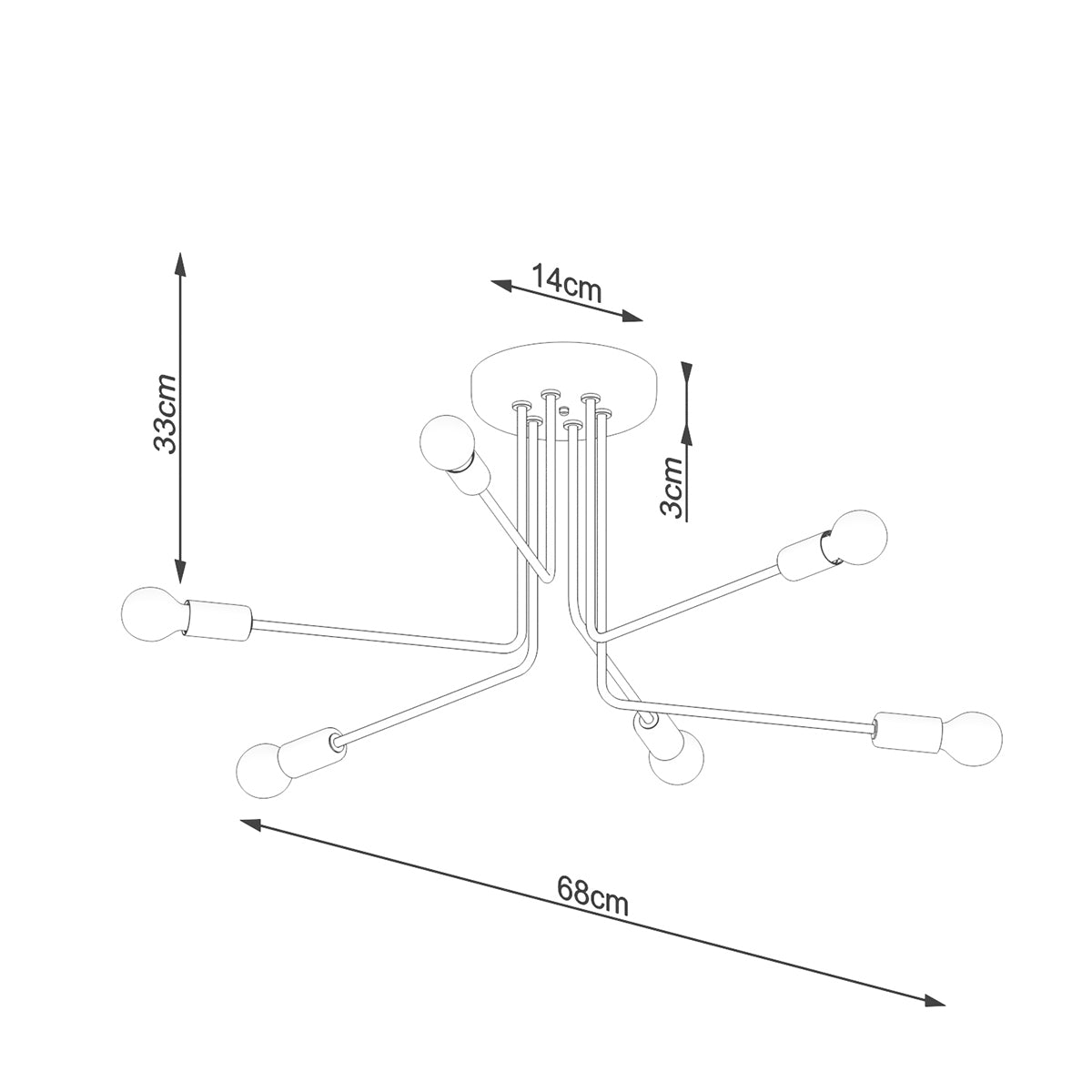 Lustre Lumea 6 noir