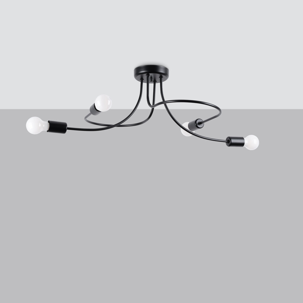 Modern Twist Chandelier 4 black