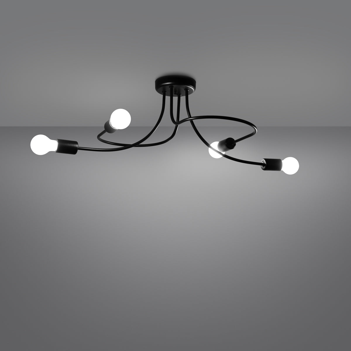 Modern Twist Chandelier 4 black