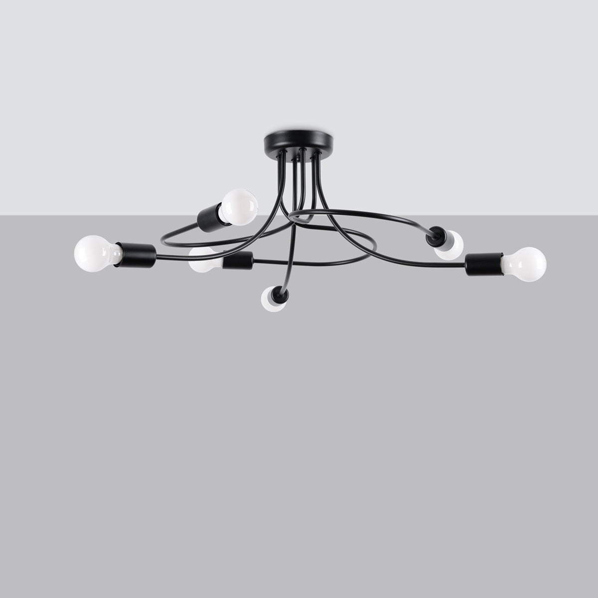 Modern Twist Chandelier 6 black