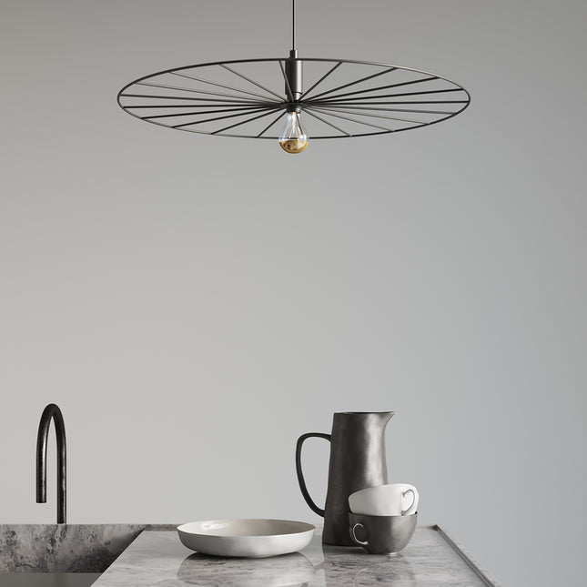 Suspension Roue Lumineuse 60 noir