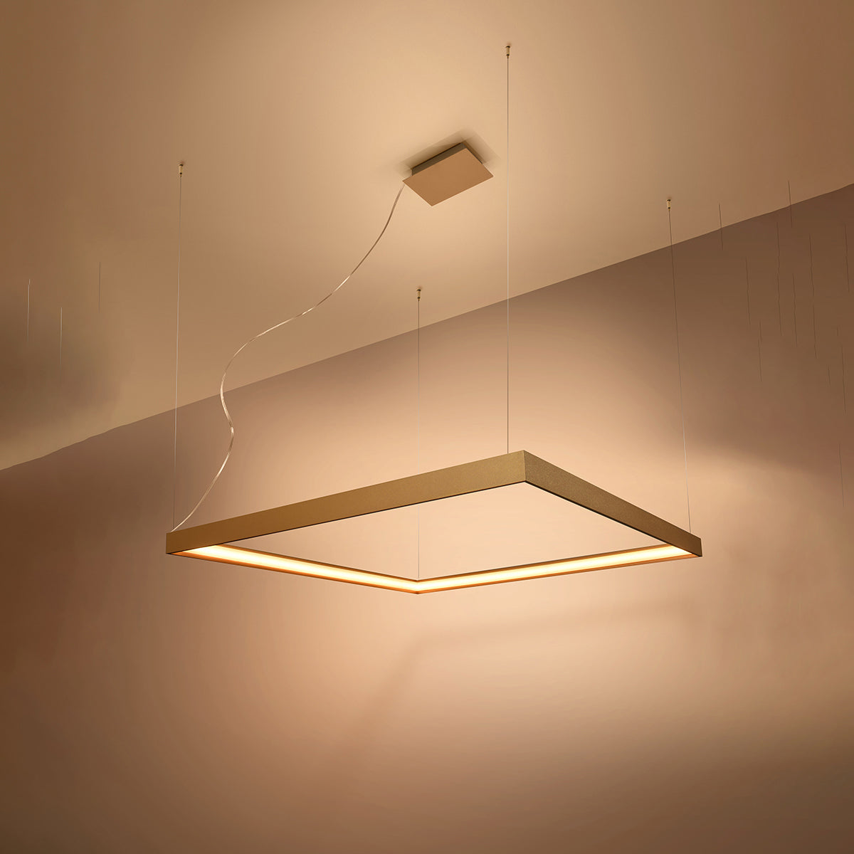 Pure M Square Chandelier Gold 3000K