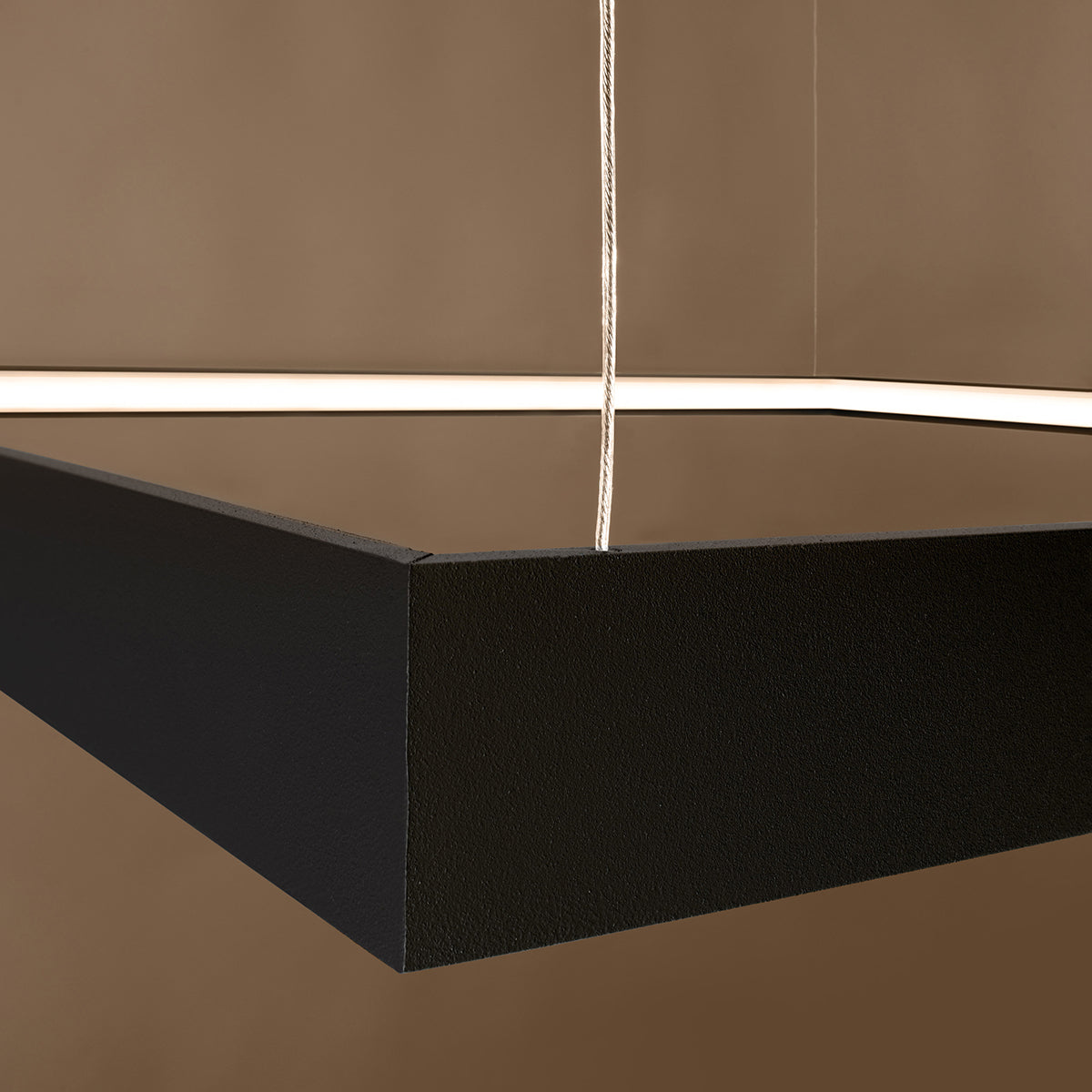 Pure L Square Chandelier Black 3000K