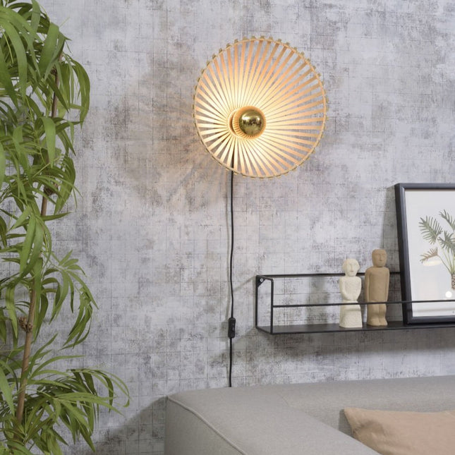 Bromo Natural Bamboo Wall Light 40 cm