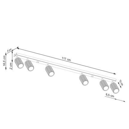 Oslo 6L gold ceiling light 