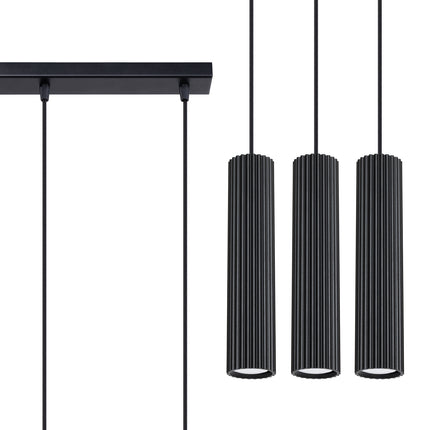 Oslo 3L black pendant lamp 