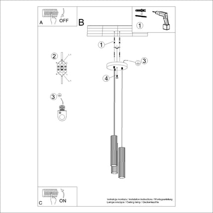 Lampe Suspendue Oslo 3P noir