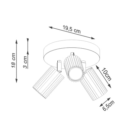 Oslo 3P black ceiling light