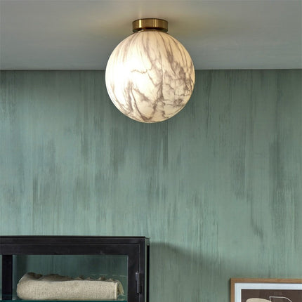 Carrara Globe Deckenleuchte Weißgold Marmor