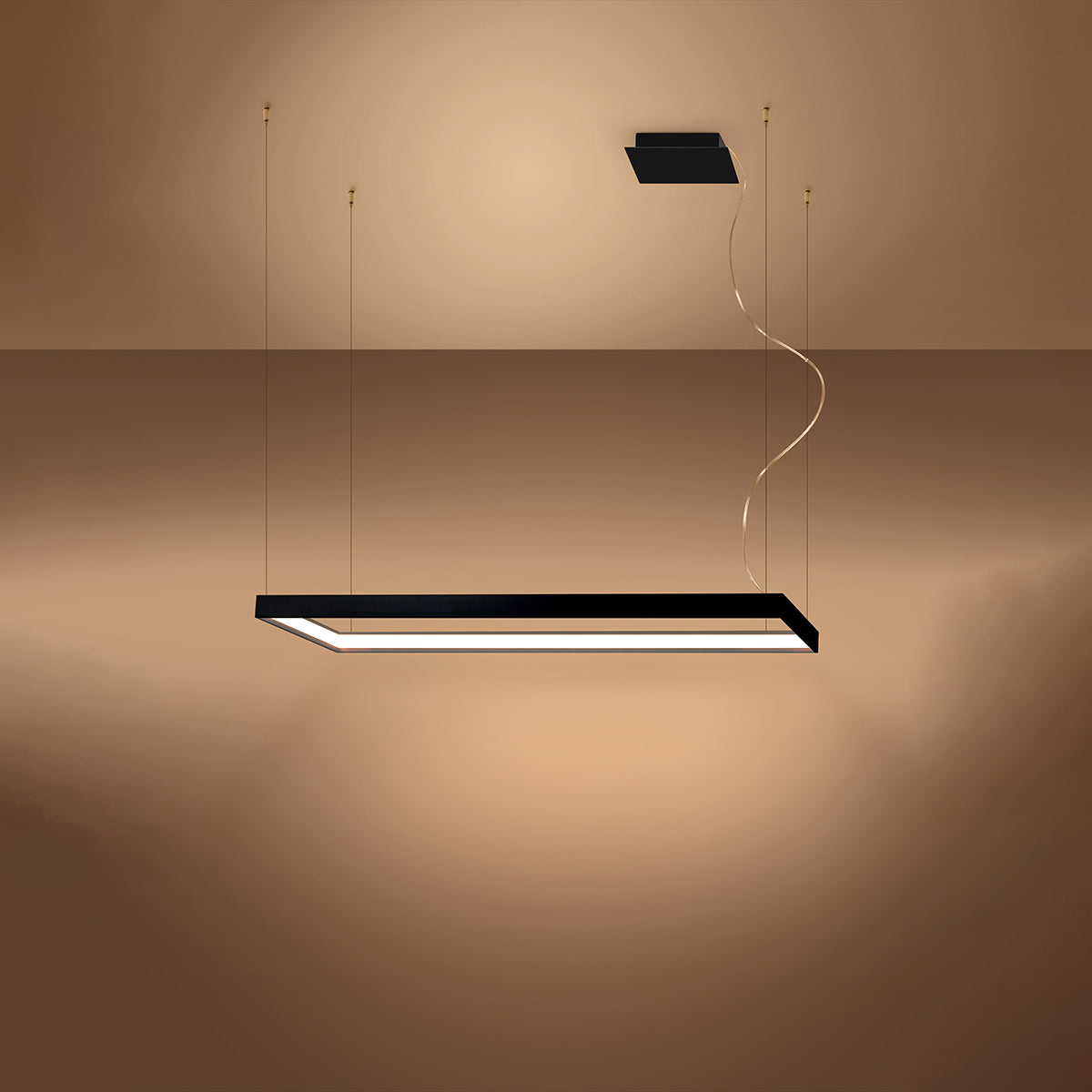 Pure M Rectangle Chandelier Black 3000K