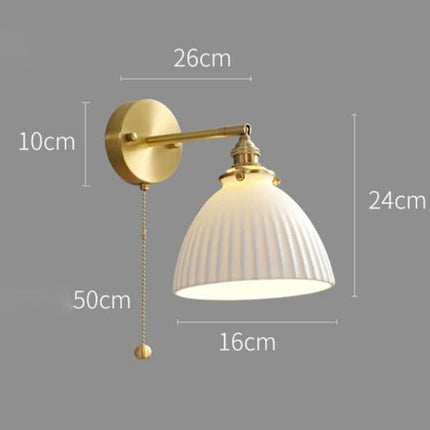 Applique cuivre & céramique rainurée coupole