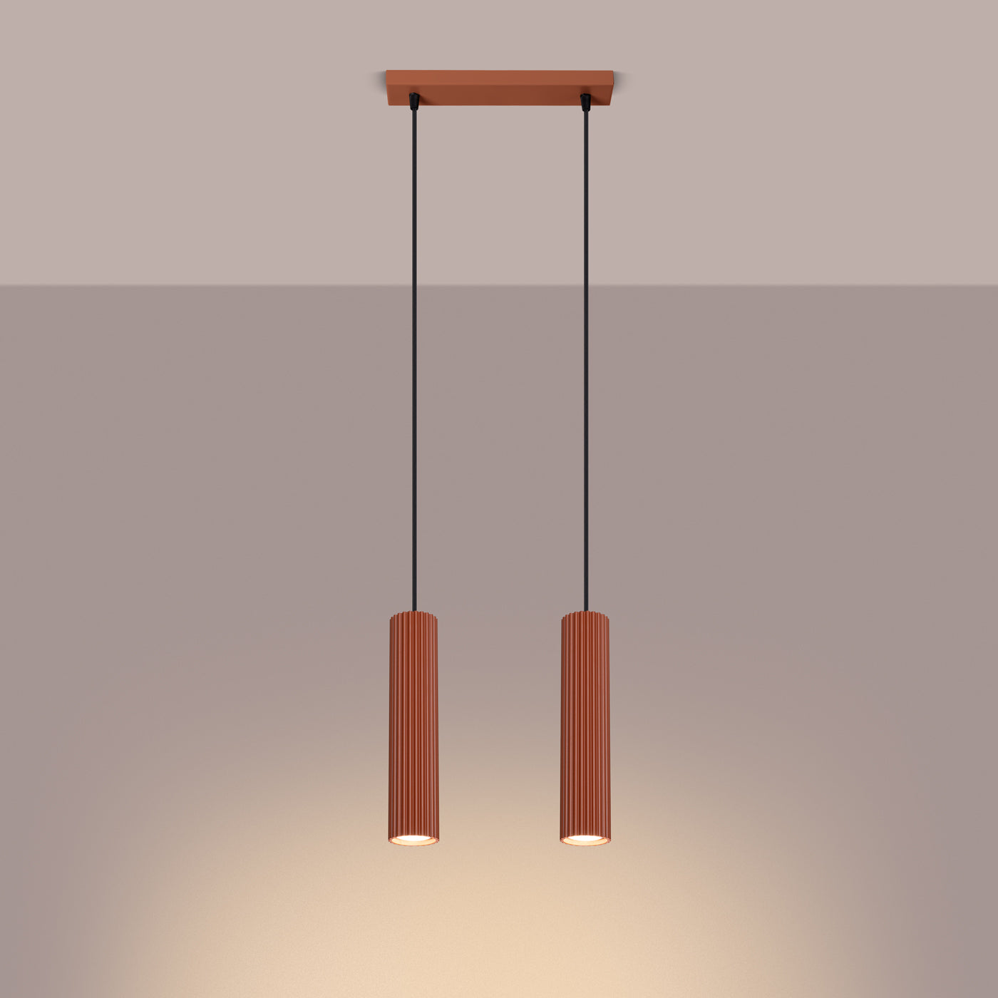Lampe Suspendue Oslo 2 rouge ocre