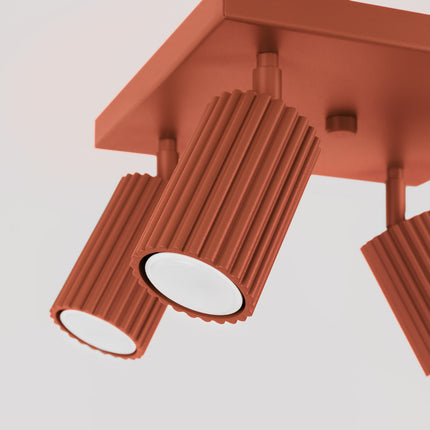 Oslo 4 ceiling light in ochre red 