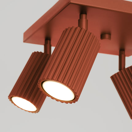 Oslo 4 ceiling light in ochre red 