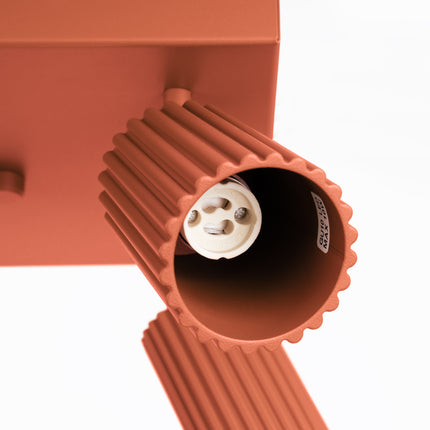 Oslo 4 ceiling light in ochre red 